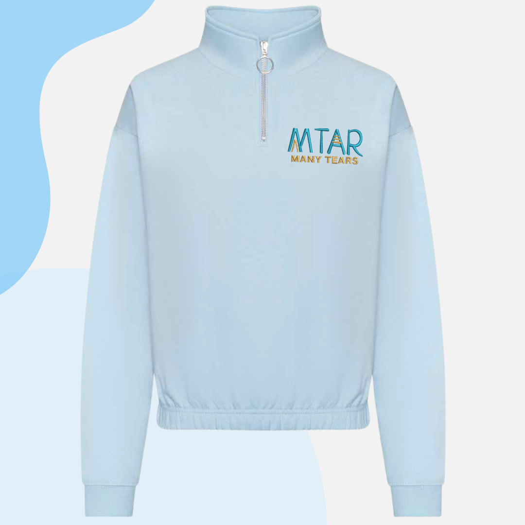 Many Tears 1/4 Zip Cropped Female Fit Sweatshirt *Pre-Order*