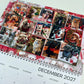 A spiral-bound 2027 calendar page featuring a collage of holiday dog photos with Christmas decorations, bows, and a 'Merry Christmas' banner, with the December 2027 date visible at the bottom.